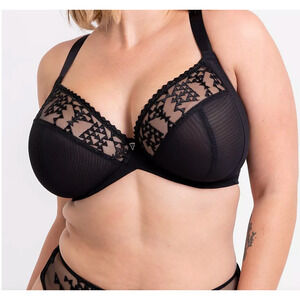 Curvy Kate Black Centre Stage Full Plunge Bra USA 30M UK30J Style CK3310 NEW NWT